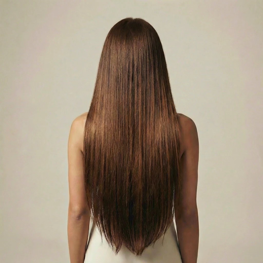 Braune Haarlängen mit helleren Nuancen – Editorialmotiv von UNANI Cosmetic